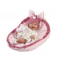 Lelle zīdainis Mimi 42 cm (spilvens, ar mānekli, mīkstais ķermenis) Spānija LL74134NM